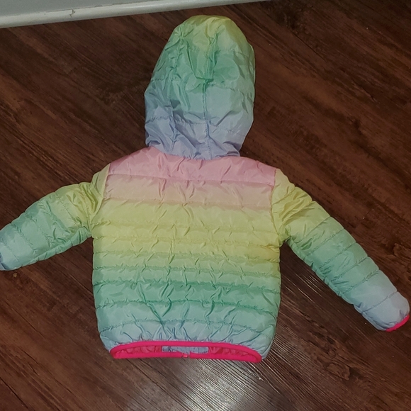 NWOT Nike Toddler Rainbow Puffer Coat 18 Months - Picture 9 of 13
